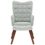 Sillón de relax con reposapiés terciopelo gris claro
