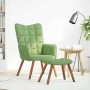 Sillón de relax con reposapiés terciopelo verde claro