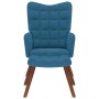 Sillón de relax con reposapiés terciopelo azul