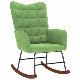 Silla mecedora de terciopelo verde claro Silla mecedora de terciopelo verde claro