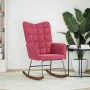 Silla mecedora de terciopelo rojo vino tinto