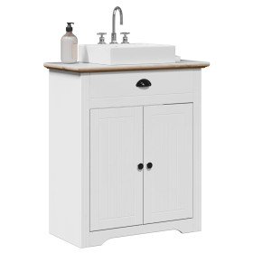 Mueble de lavabo de baño BODO blanco y marrón 70x35x80 cm Mueble de lavabo de baño BODO blanco y marrón 70x35x80 cm