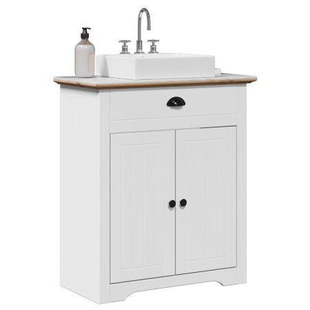 Mueble de lavabo de baño BODO blanco y marrón 70x35x80 cm en Muebles de baño | Comprar online en Foro24