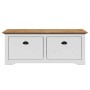 Banco de recibidor BODO blanco y marrón 114x40x45 cm