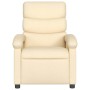 Sillón de masaje reclinable de tela crema