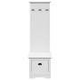 Mueble de entrada con ganchos BODO blanco 50x40x157 cm