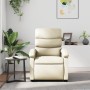 Sillón reclinable de cuero sintético crema