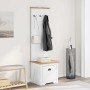 Mueble de entrada con ganchos BODO blanco y marrón 50x40x157 cm