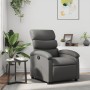 Sillón reclinable de cuero sintético gris