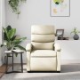Sillón reclinable de masaje cuero sintético crema