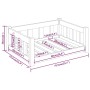 Massives Kiefernholzbett für Hunde 75,5x55,5x28 cm von vidaXL, Betten für Hunde - Ref: Foro24-833253, Preis: 53,76 €, Rabatt: %