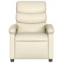 Sillón reclinable de masaje cuero sintético crema