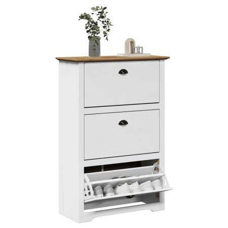 Zapatero BODO blanco y marrón 80x35x118 cm en Zapateros y organizadores de calzado | Comprar online en Foro24