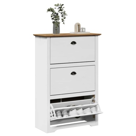 Zapatero BODO blanco y marrón 80x35x118 cm