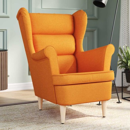 Sillón de tela amarillo oscuro 74x84x100 cm