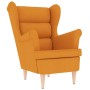 Sillón de tela amarillo oscuro 74x84x100 cm