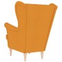 Sillón de tela amarillo oscuro 74x84x100 cm