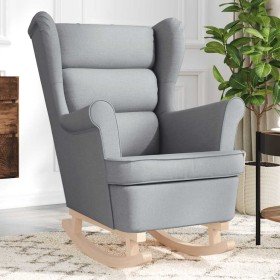 Silla mecedora de tela gris claro 74x90x102 cm Silla mecedora de tela gris claro 74x90x102 cm