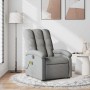 Sillón reclinable de masaje de tela gris claro