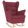 Silla mecedora de tela rojo vino tinto 74x90x102 cm