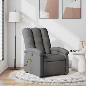 Sillón de masaje reclinable de tela gris oscuro