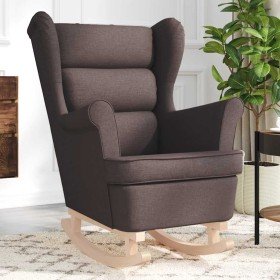 Silla mecedora de tela marrón oscuro 74x90x102 cm Silla mecedora de tela marrón oscuro 74x90x102 cm