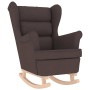 Silla mecedora de tela marrón oscuro 74x90x102 cm