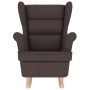 Silla mecedora de tela marrón oscuro 74x90x102 cm