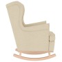 Silla mecedora de tela crema 74x90x102 cm en Sillones | Comprar online en Foro24