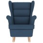 Silla mecedora de tela azul 74x90x102 cm