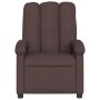 Sillón de masaje reclinable de tela marrón oscuro