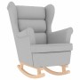 Silla mecedora de tela gris nube 74x90x102 cm