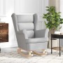 Silla mecedora de tela gris nube 74x90x102 cm