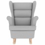 Silla mecedora de tela gris nube 74x90x102 cm