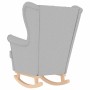 Silla mecedora de tela gris nube 74x90x102 cm