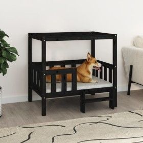 Bett für Hunde aus massiver schwarzer Kiefer 95,5x73,5x90 cm von vidaXL, Betten für Hunde - Ref: Foro24-822386, Preis: 98,22 ...