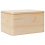 Caja de madera con tapa madera maciza de pino 40x30x23 cm