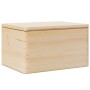 Caja de madera con tapa madera maciza de pino 40x30x23 cm