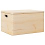 Caja de madera con tapa y asas madera maciza pino 40x30x23 cm