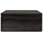 Caja de madera con tapa madera maciza de pino negra 40x30x13 cm