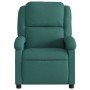 Sillón de masaje reclinable de tela verde oscuro