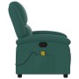Sillón de masaje reclinable de tela verde oscuro