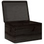Caja de madera con tapa madera maciza de pino negra 40x30x23 cm