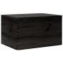 Caja de madera con tapa madera maciza de pino negra 40x30x23 cm