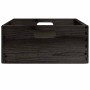 Caja de madera con asas madera maciza pino negra 40x30x13 cm