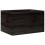 Caja de madera con asas madera maciza pino negra 40x30x23 cm