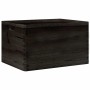 Caja de madera con asas madera maciza pino negra 40x30x23 cm