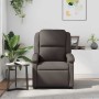 Sillón reclinable cuero auténtico marrón oscuro