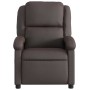 Sillón reclinable cuero auténtico marrón oscuro