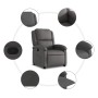 Sillón reclinable de cuero auténtico gris